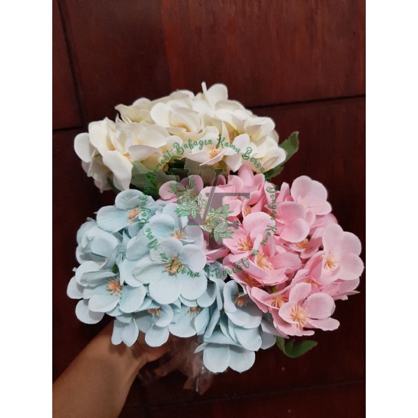 bunga hydrangea plastik/bunga hydrangea artificial/bunga hydrangea artifisial/bunga haidrangea