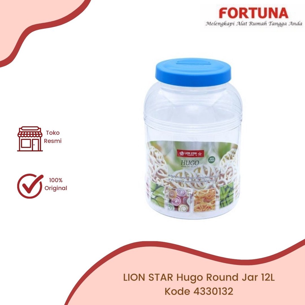 LION STAR Hugo Round Jar 12L / Toples Serbaguna Lion Star