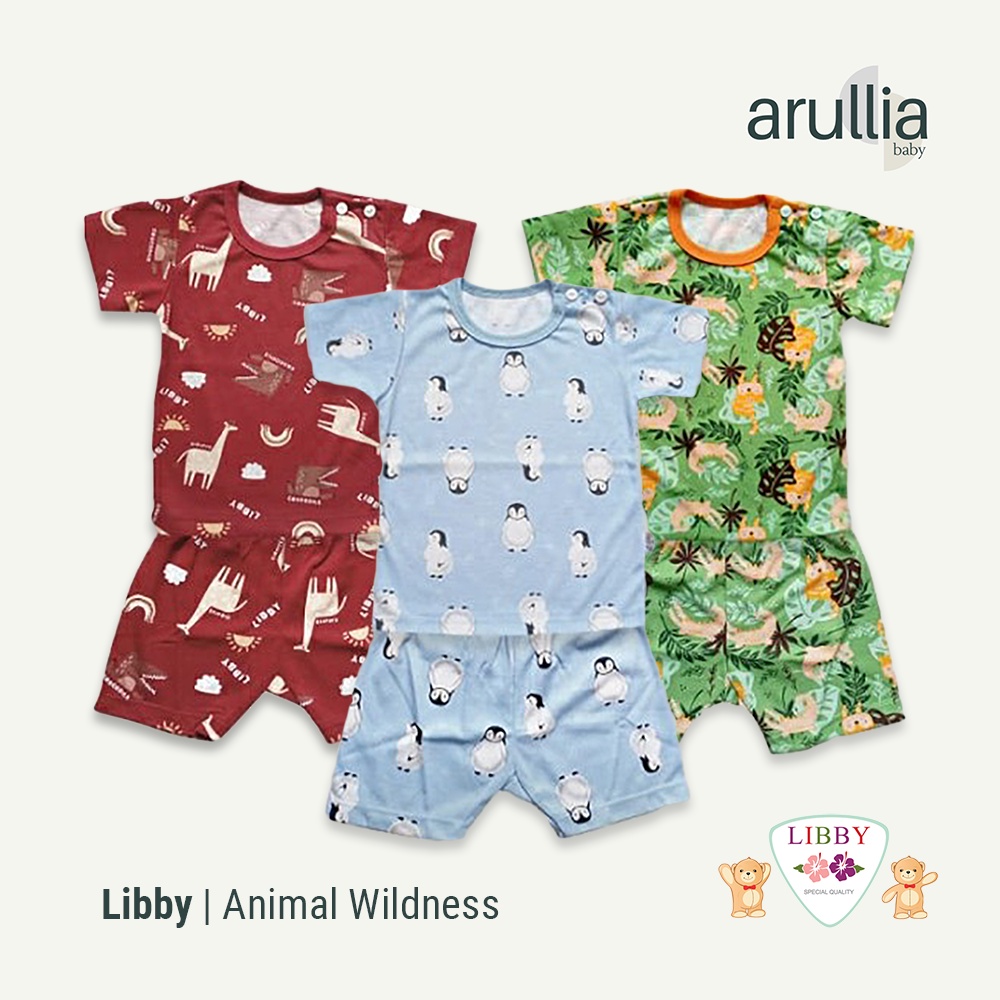 Arullia Baby - Setelan Libby - Setelan Pendek Libby - Libby Motif Terbaru Animal Wildness - Libby An