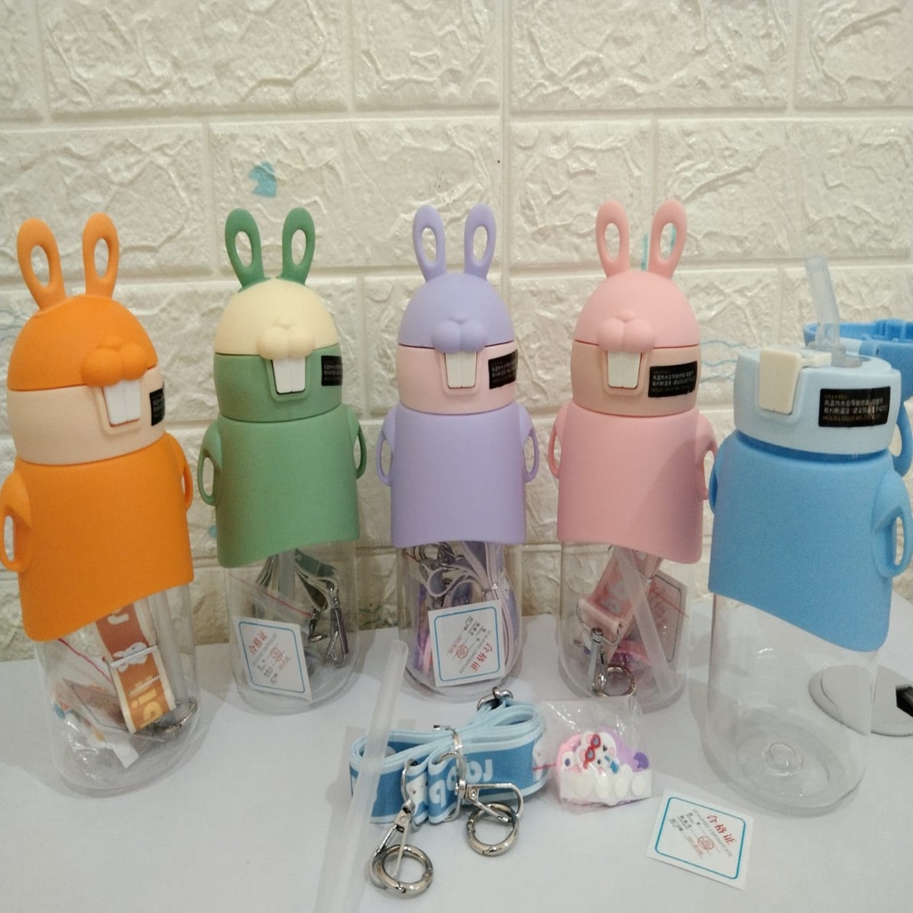 Botol Minum Anak Model Bunny Plus Sticker 600ml