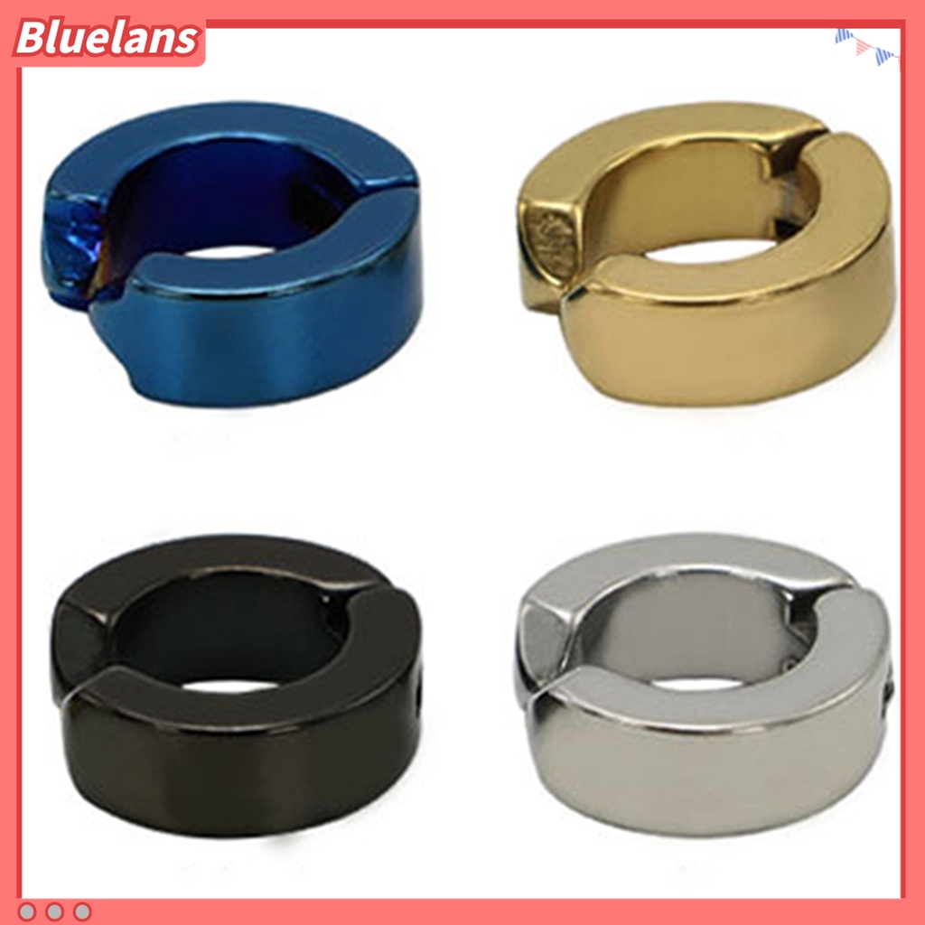 1 Pc Anting Klip Bentuk Geometris Tahan Tarnish Untuk Pria