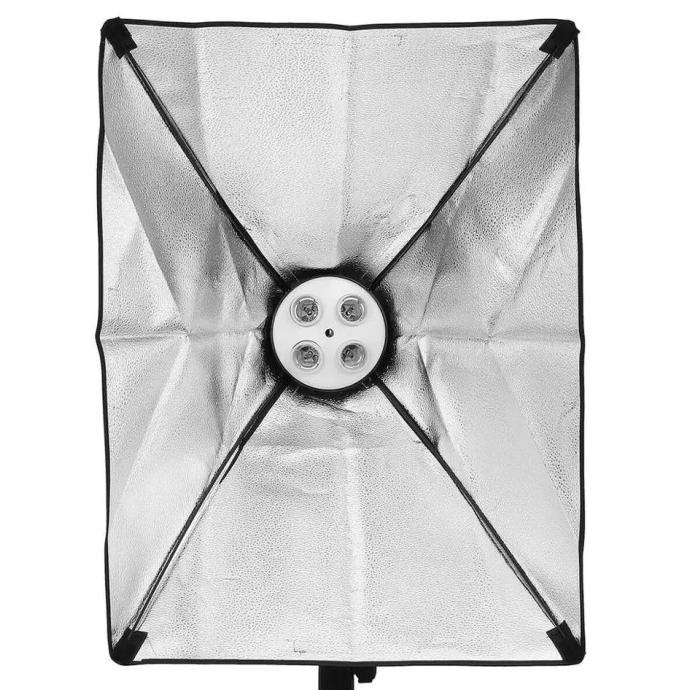 Paket Lighting Lampu Studio Mini Stand Softbox 4 Socket