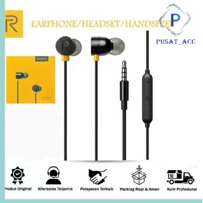 Realme Buds Headset Magnetic Original Handsfree Realme Magnet MA10 Bass