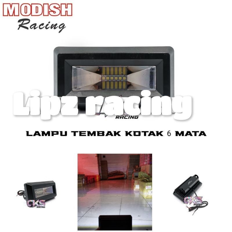 Lampu tembak Cree daymaker kotak 6ata Led high low Flash 3mode