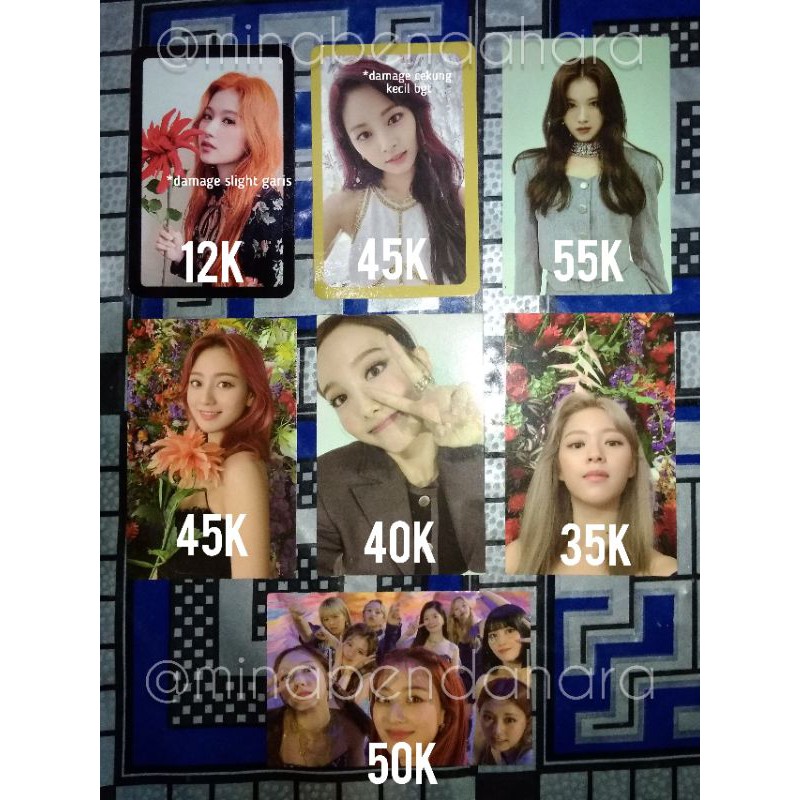 Photocard Twice Eyes wide open dan More and more (Nayeon, Jeongyeon, Sana, Jihyo, Tzuyu, Group)