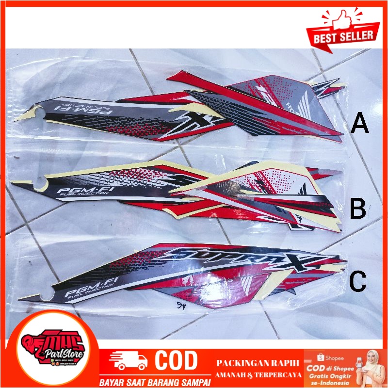 (COD) Striping Supra x 125 2019 Injeksi Ori | sticker bodi supra x125 fi TERPERCAYA