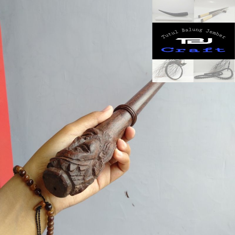 tongkat komando kayu galih asem ukir raja TBJ Craft