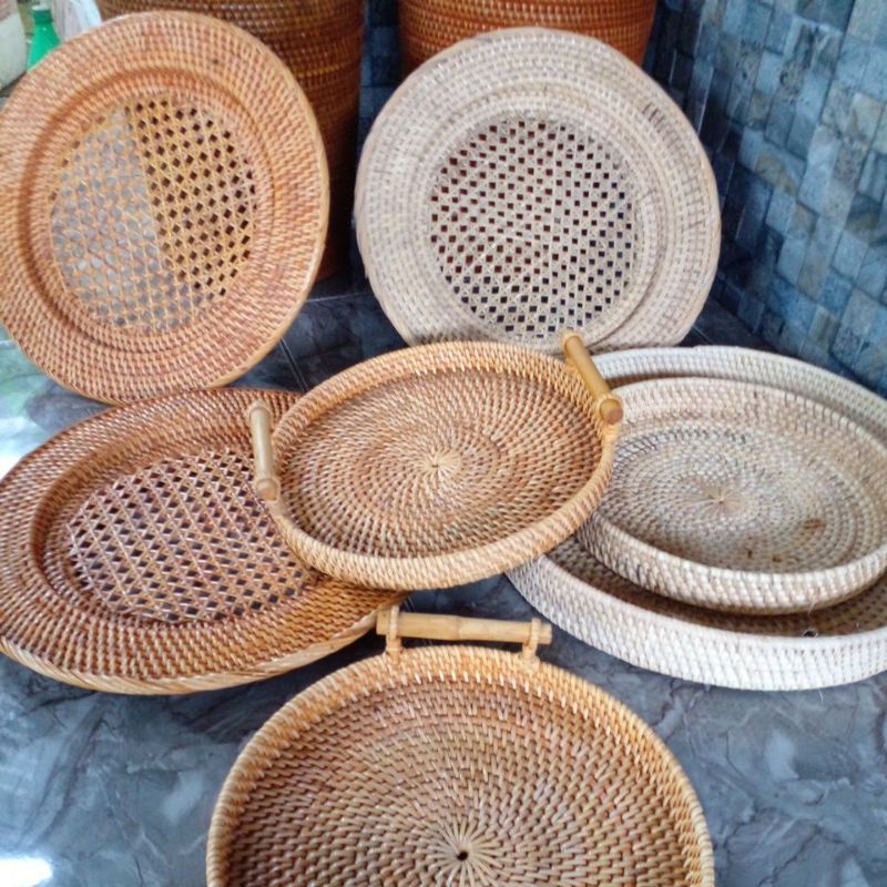 Nampan Rotan / Rotan tray / Nampan handel / Pegangan /Rattan Tray