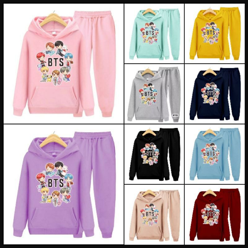 Setelan Hoodie BTS / Set sweater hoodie BTS / Set Training BTS