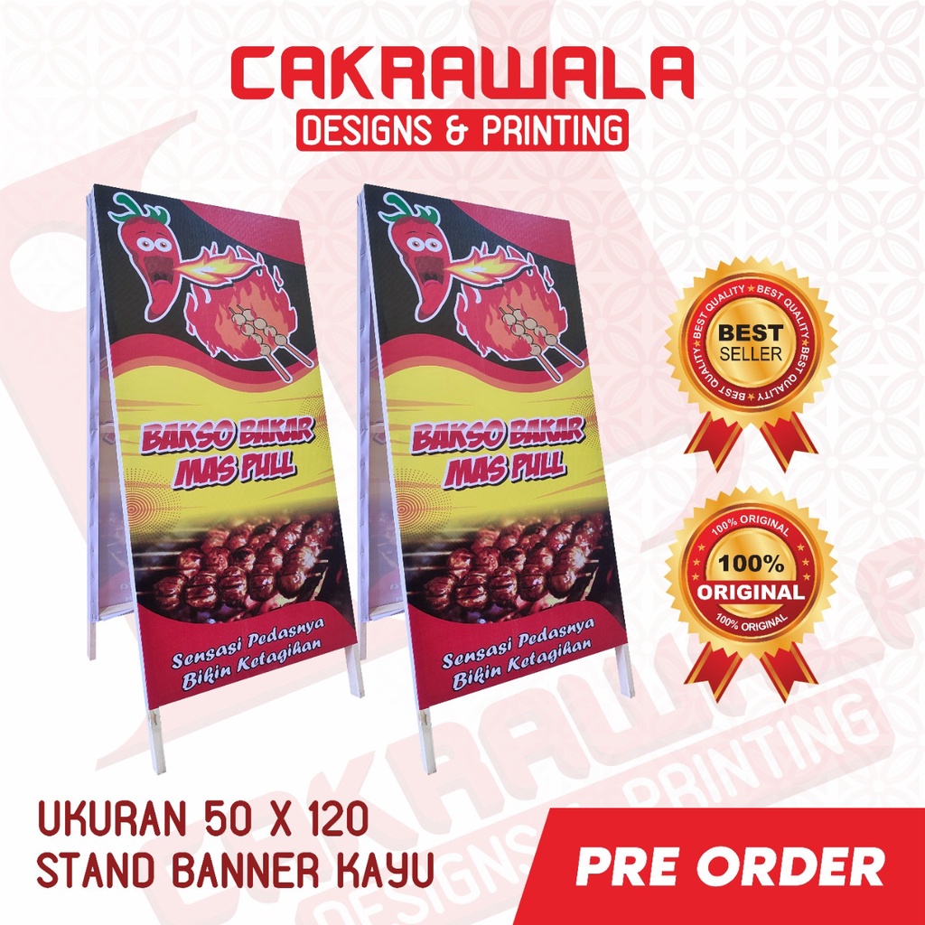 Standing Banner Kayu Spanduk Berdiri Spanduk Plang Shopee Indonesia