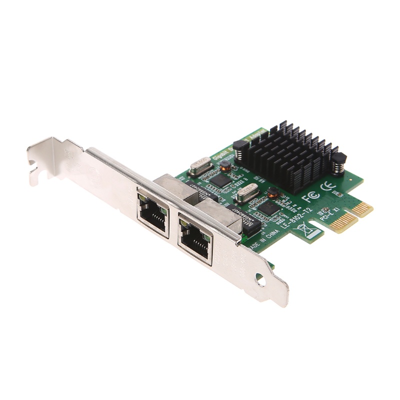 Cre Kartu Jaringan Ethernet Gigabit PCI-E X1 Dual Port 10 / 100 / 1000Mbps