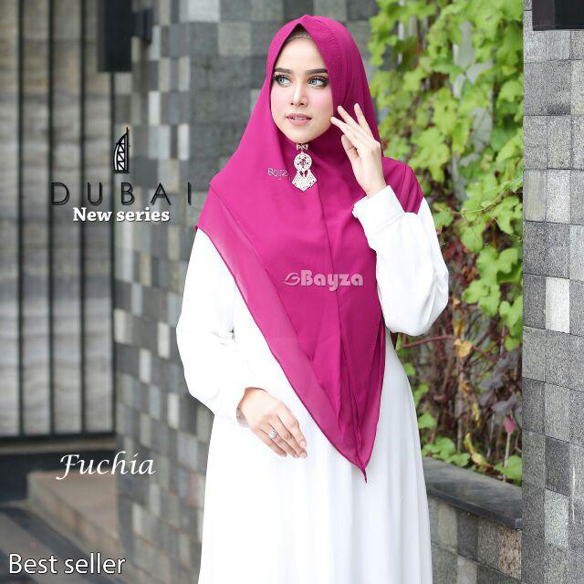 CLEARANCE SALE !!! Khimar Dubai ORIGINAL BAYZA HIJAB-fuchia