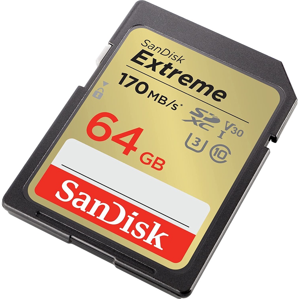 Sandisk Extreme SD Card 64GB Memory Card DSLR 4K UHD 170MB/s SDSDXV2