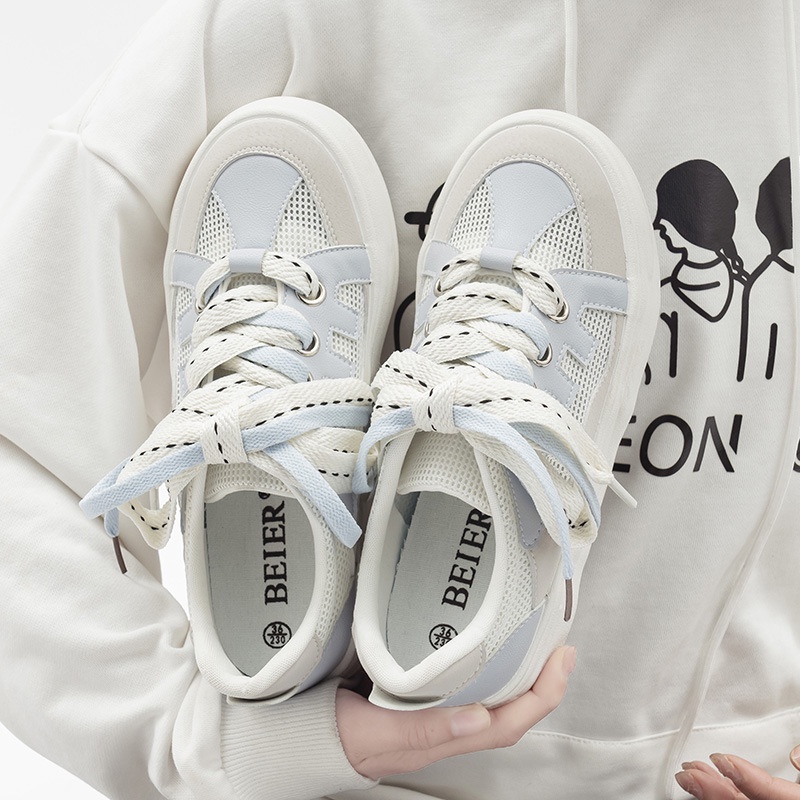Sepatu BEIER shoes Fashion Wanita Putih Biru Import Cantik Sepatu Cewek Korea Murah Sepatu wanita ke
