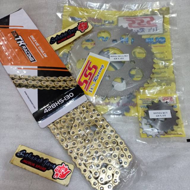 Gear Set SSS 428 Megapro CBR 150R CB 150R Sonic Tiger