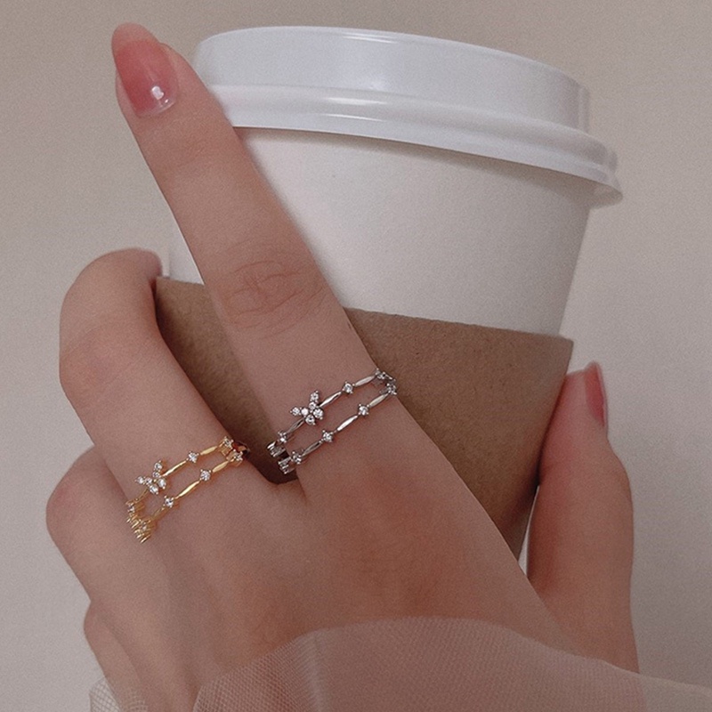 Cincin Lapis Emas 18k Model Butterfly Cubic Zircon Untuk Wanita