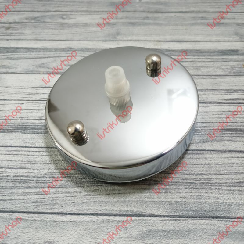 Dop Base Plafon Lampu Gantung Bahan Besi 10 cm (Silver)