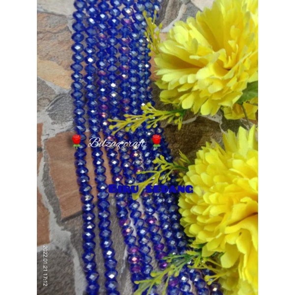 Kristal ceko 8mm gol.biasa-biru sedang
