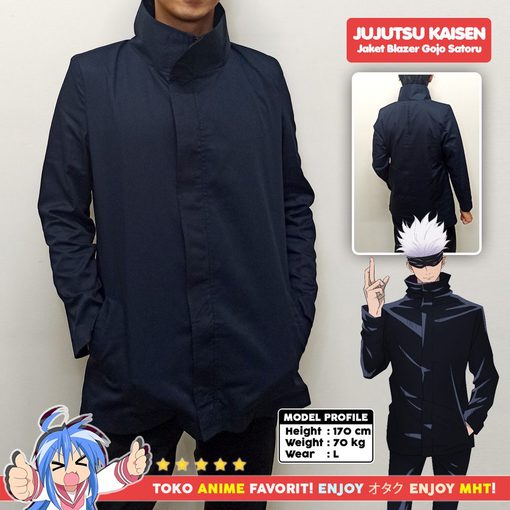 Blazer Jaket Anime Gakuran Jujutsu Kaisen Gojo Satoru Cosplay