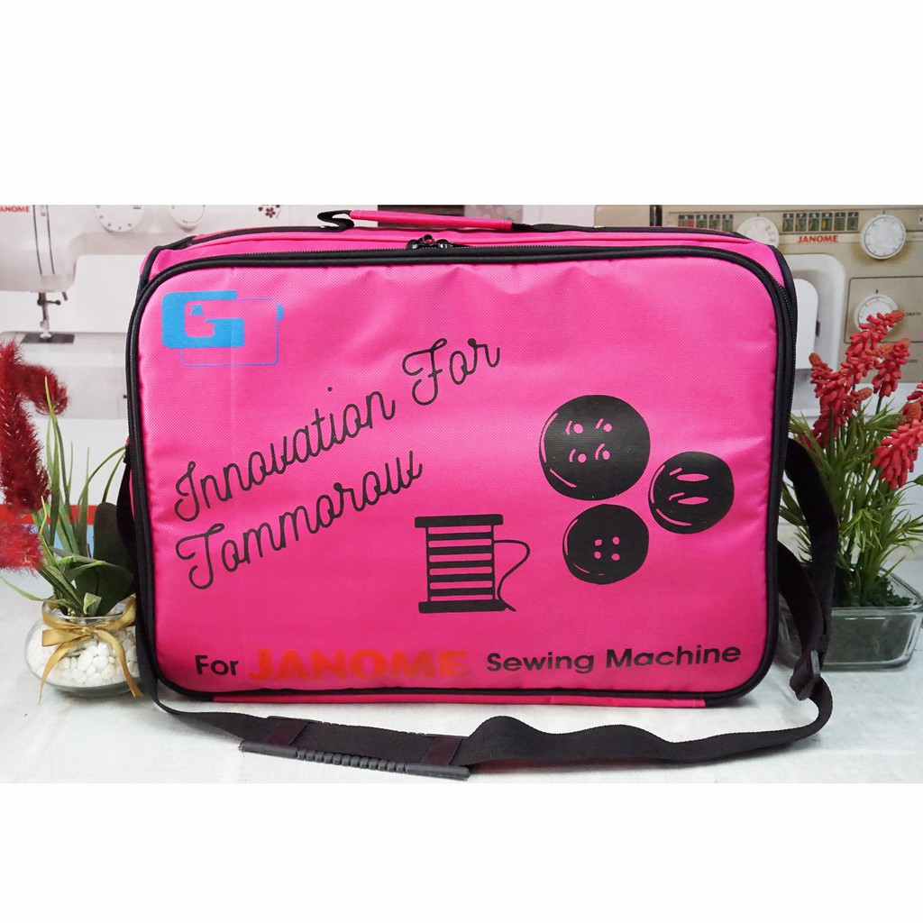 tas travel mesin jahit portabe - pink