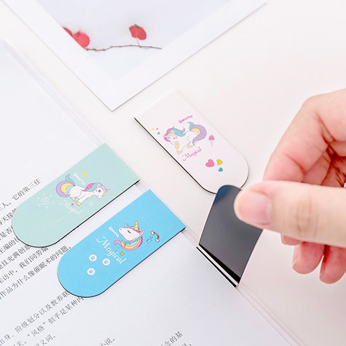 

Unicorn Pembatas Buku Magnetik Bookmarker
