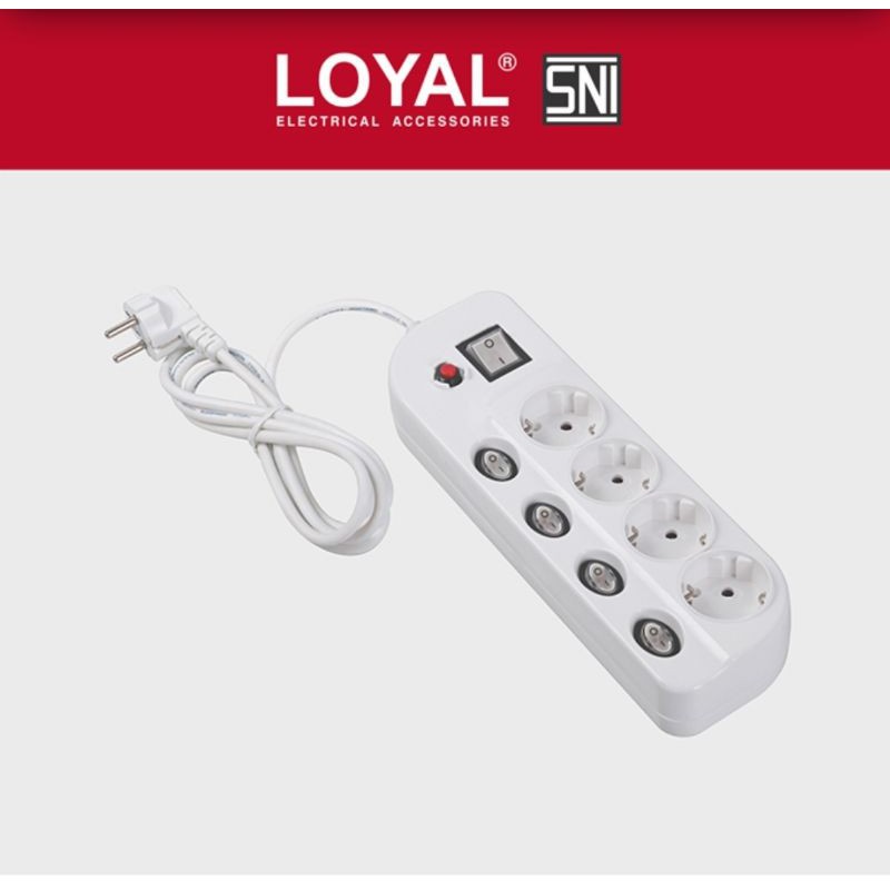 Stop Kontak 4Lubang + 5Saklar + Kabel 1,5m Loyal LY254