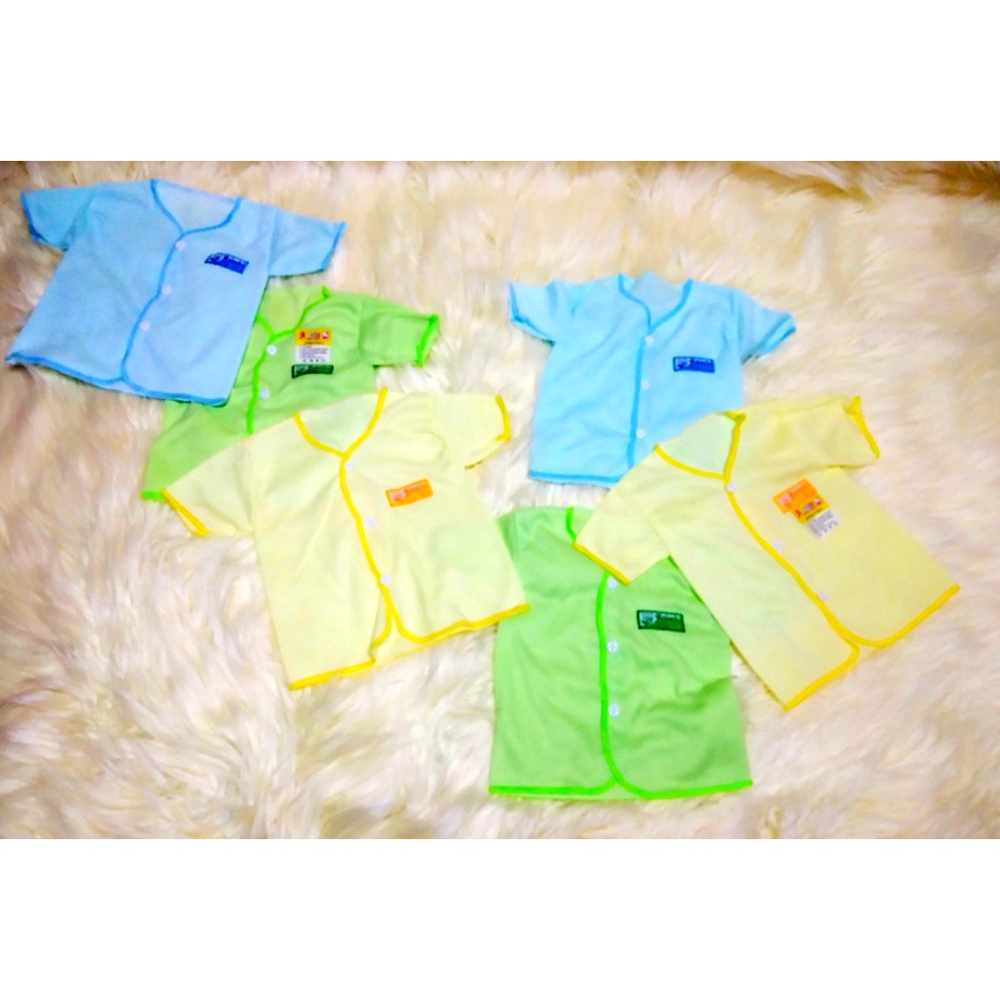 BB02 Baju Bayi Tangan pendek Polos Newborn  Arimbi 6 pcs