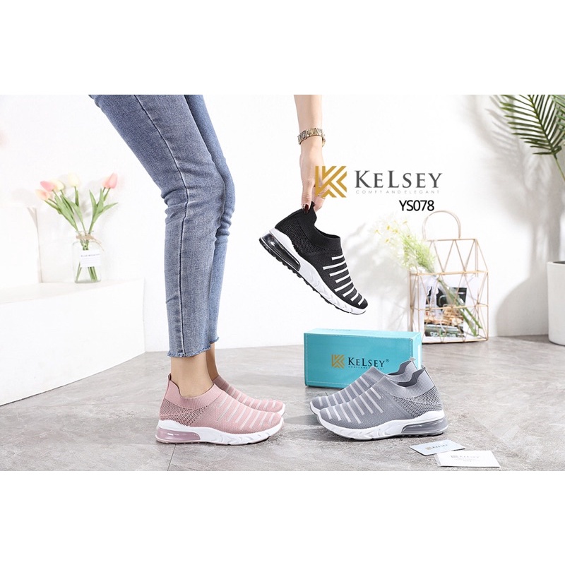 NICOLE SEPATU KELSEY #YS078 SEPATU FLYKNIT SHOES SEPATU WANITA IMPORT  SEPATU AIR BOOST FLIKNIT SPORT NEYLON