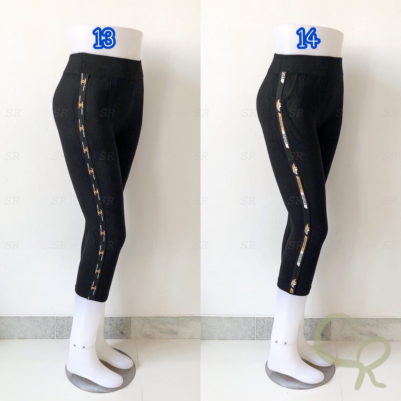 Legging Pendek 7/8 Import List Pita Fashion Wanita