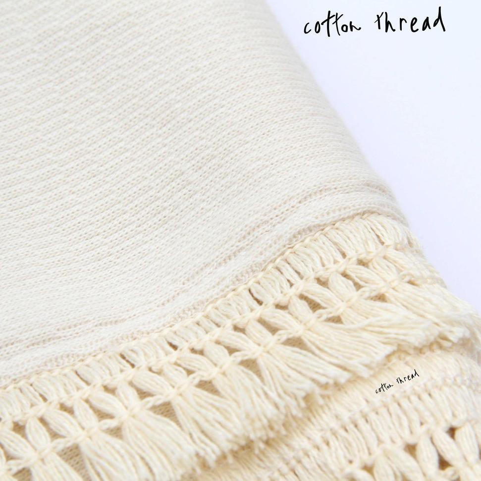 Textured Lightweigh Blanket Adelia Ruffle Blanket Cotton Thread Art 2164 Shopee Indonesia