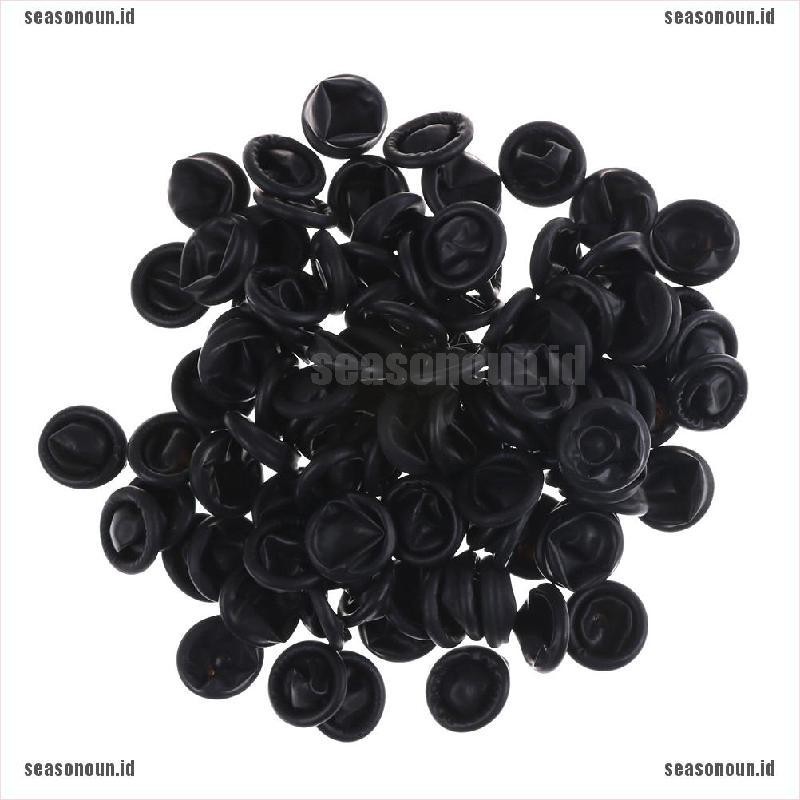 (sea) 100pcs Sarung Jari Bahan latex Anti Slip Warna Hitam Untuk Kapur Elektronik