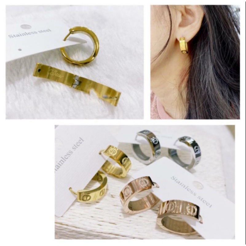 Anting Klip Simple Titanium Rosegold N15072102