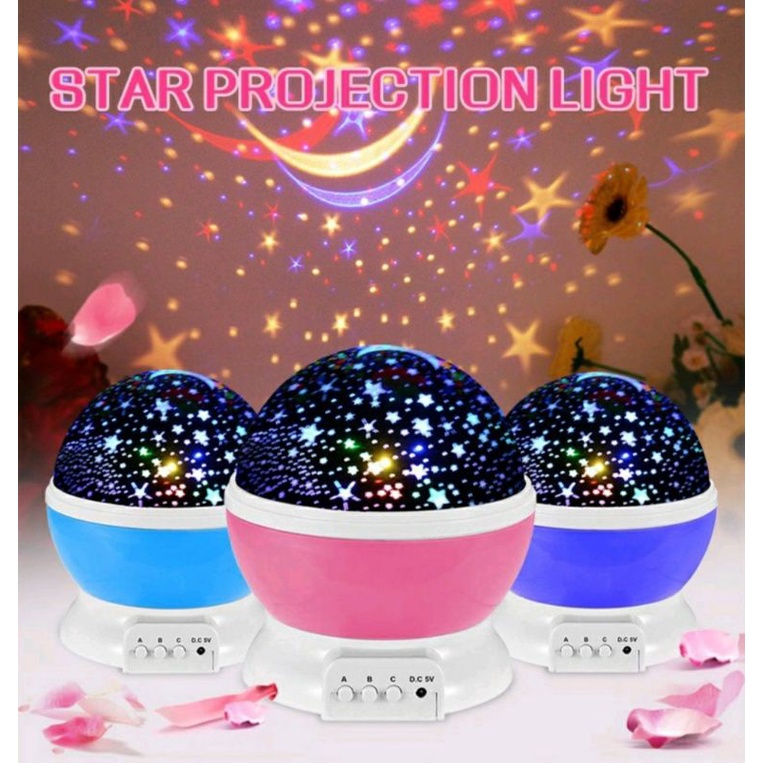 Lampu Tidur Proyektor LED kamar hias bulan dan bintang