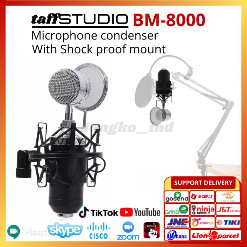 Mic boom BM 8000 original taffstudio microphone condenser mic podcast youtuber karaoke karoke smule