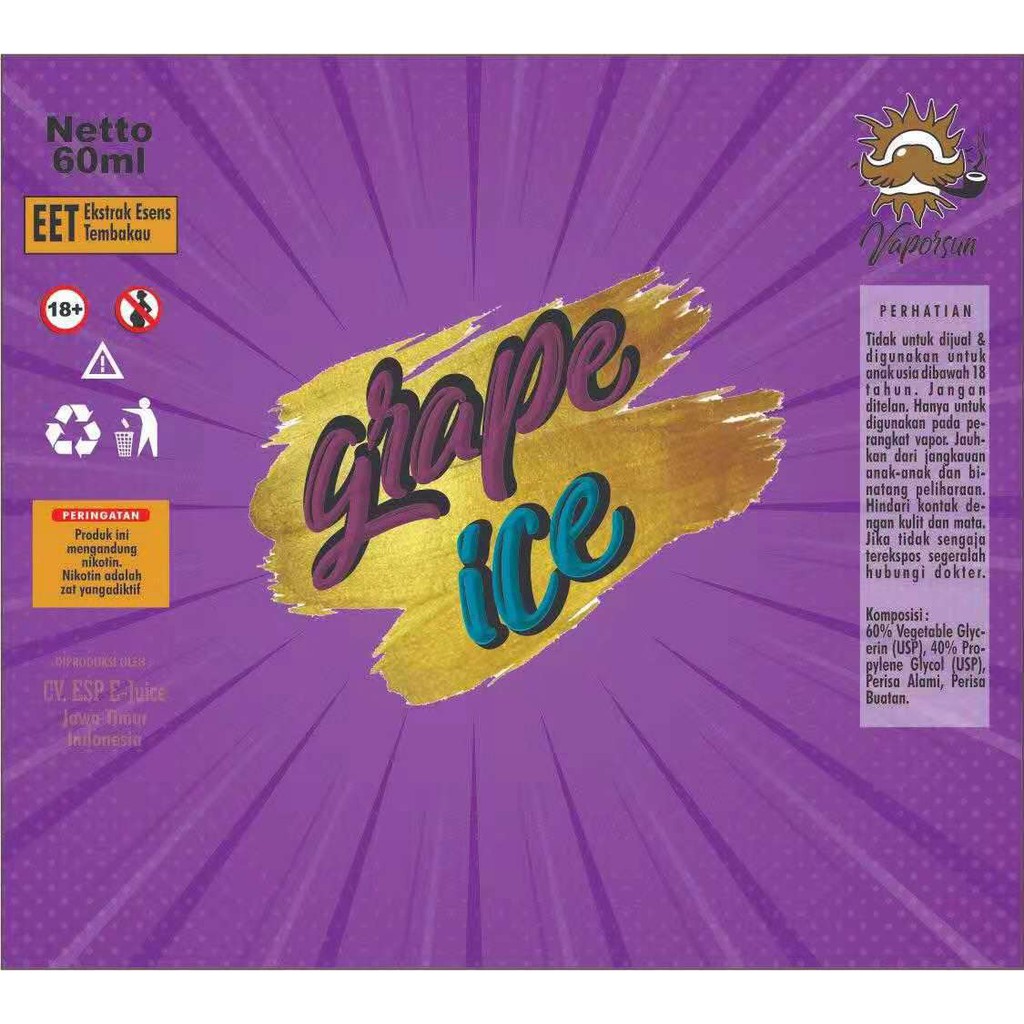 VAPORSUN - 60ml 3mg Liquid Cukai Vaporizer Vape Eliquid Vapor vape