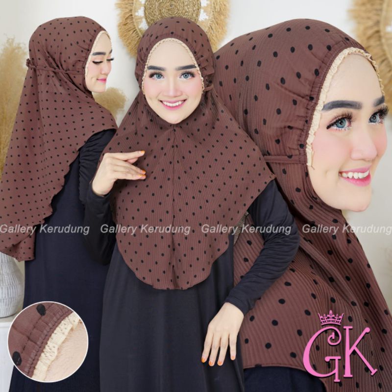 ALIA POLKA / BERGO TALI / JILBAB INSTAN / HIJAB INSTAN / BERGO TALI POLKA / JILBAB POLKA / JILBAB MOTIF / BERGO MOTIF / BERGO PLISKET / JILBAB PLISKET