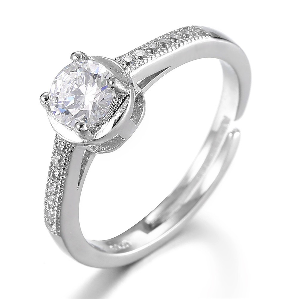 Cincin Perak 925 Asli Cincin Perak untuk Wanita Diamond Pernikahan Cincin Yang Dapat Disesuaikan Fashion Aksesoris Sederhana Perhiasan