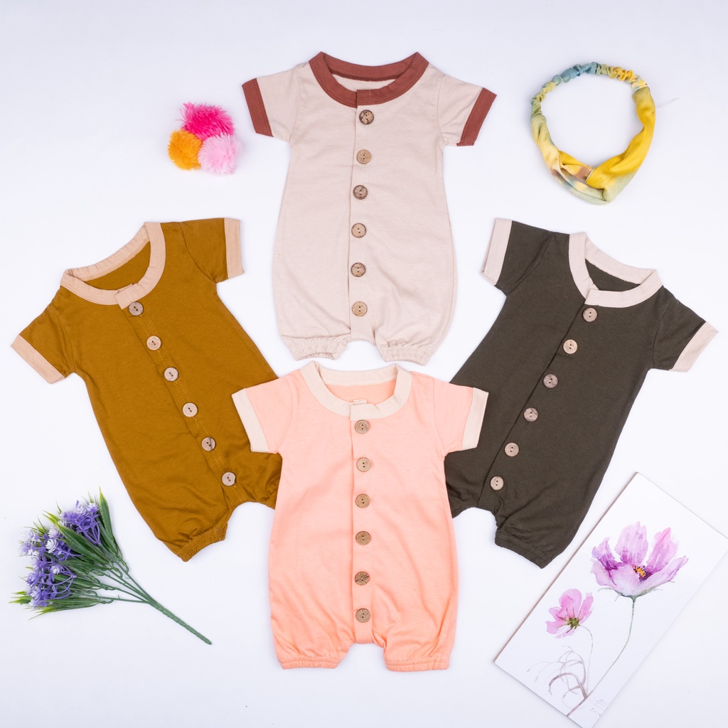 VS - Jumper Lullaby Bayi 0-2 Tahun | Playsuit Button Romper Baju Anak Bayi