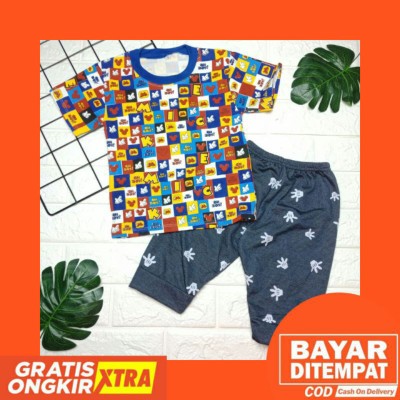 Setelan Anak Laki-laki Usia 6-24 Bulan Gambar Batik Koko