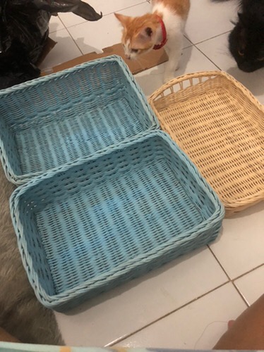 Keranjang Rotan Kotak Double 30x20x9cm Warna