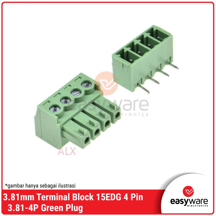 Terminal Block 15EDGK 4 Pin 3.81mm Connector Right Angle 4P 3.81 mm