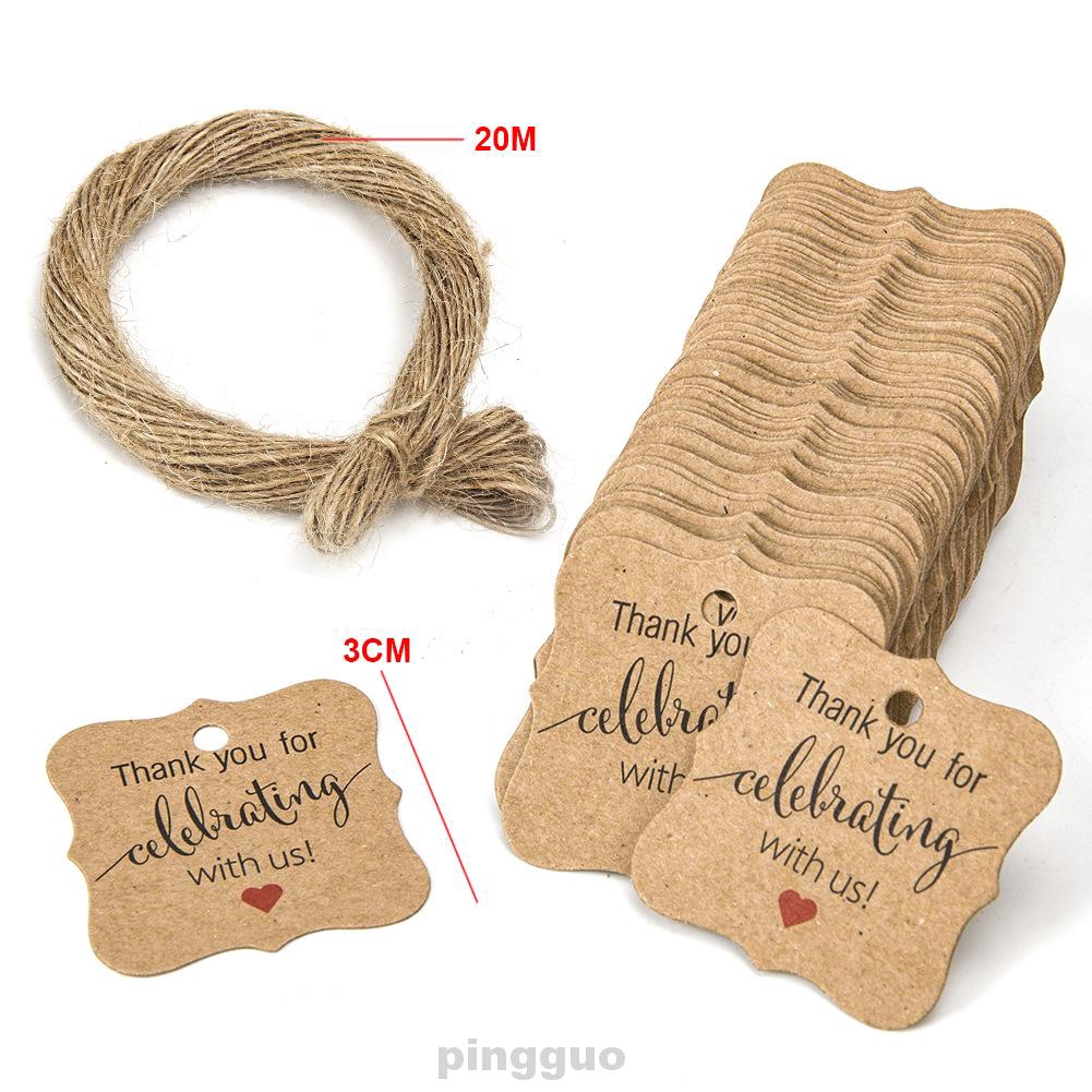 100pcs Gift Tag Hanging Party Paperboard Wrap Rustic Wedding Decoration Thank You Shopee Indonesia