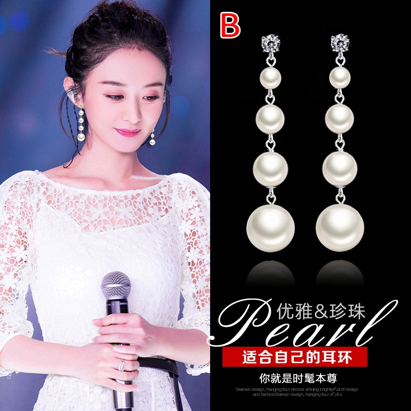 Anting Fashion Wanita Korea Style Dengan Design Modern Model Stud Diamond Mix Mutiara Import 427