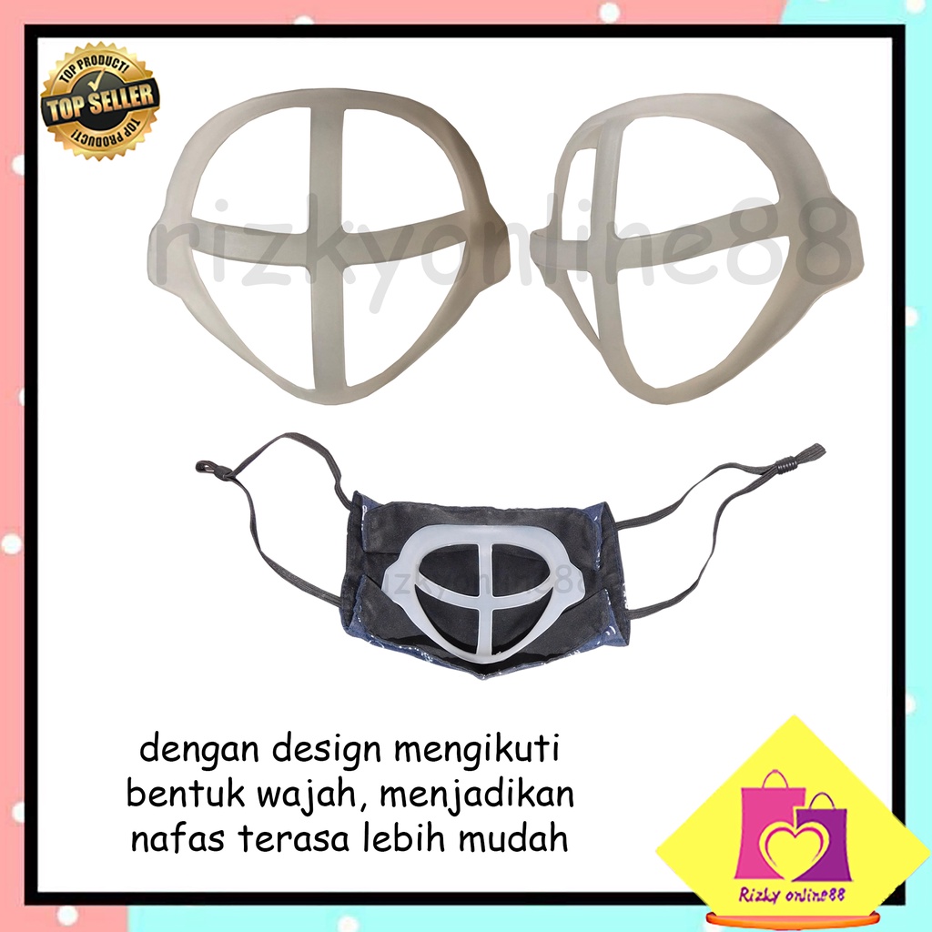 Rizkyonline88 penyangga masker / 3D mask bracket silikon sirkulasi udara