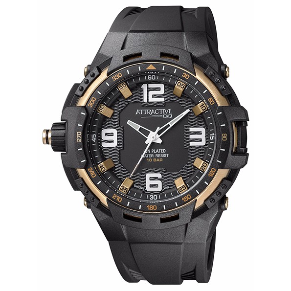 Q&Q QQ Attractive Jam Tangan Pria Hitam DA70J002Y Original