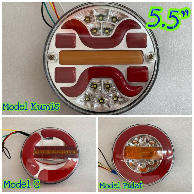 lampu stop lamp truk 24 volt model.bulat 5.5&quot;