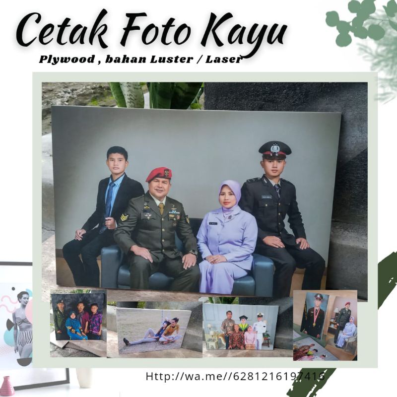 Cetak Foto Kayu Laser / Luster Doff metalic