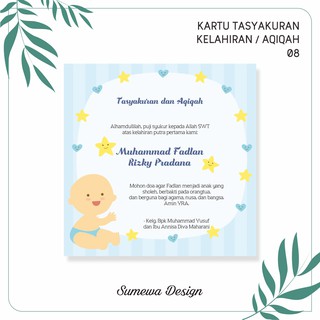 Kartu Ucapan Tasyakuran Kelahiran Aqiqah Khitanan Selapanan 08