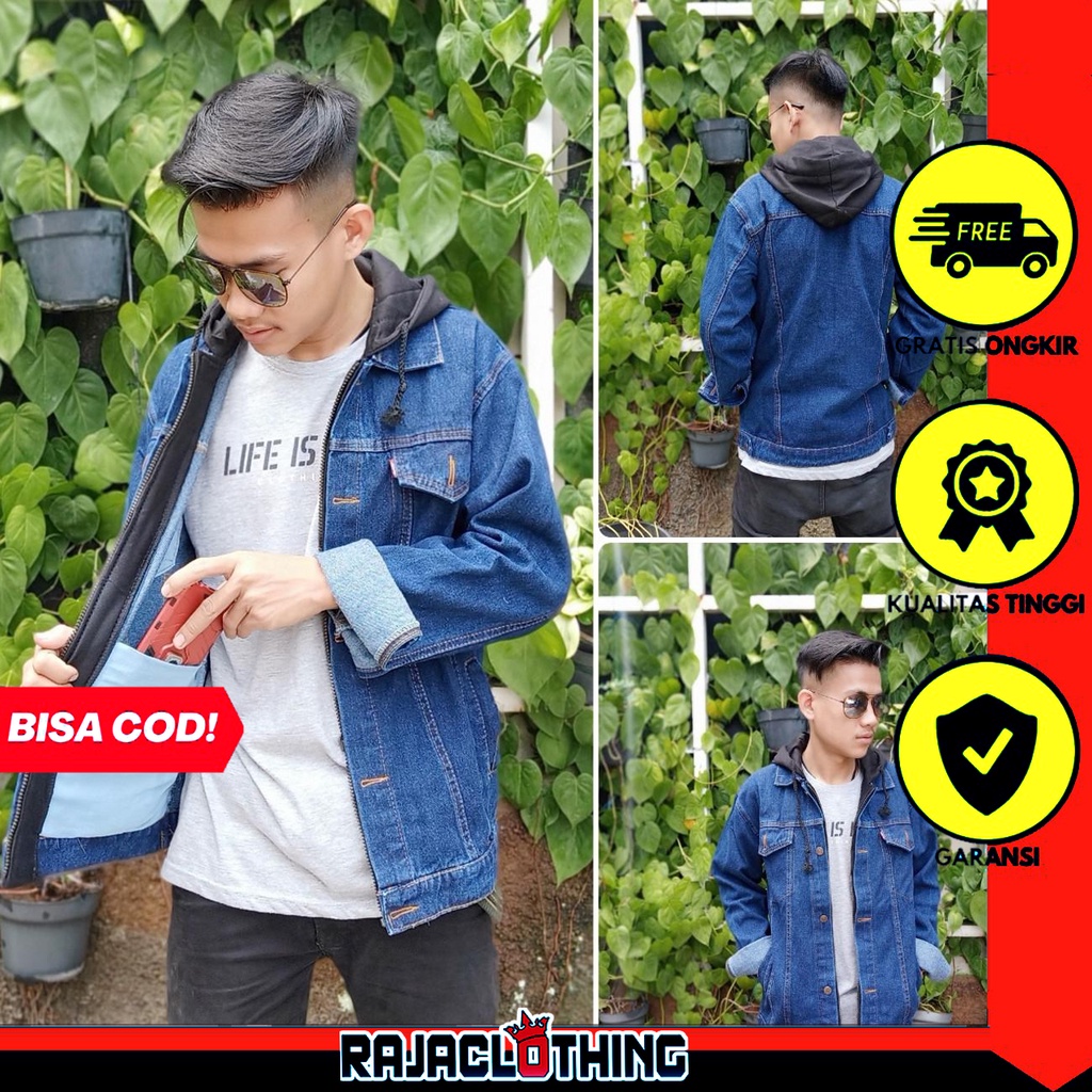 RCL - Jaket Jeans Hoodie Ariel / Jaket Jeans Pria Ariel / Hoodie Jeans Pria Big Size M.L.XL.XXL