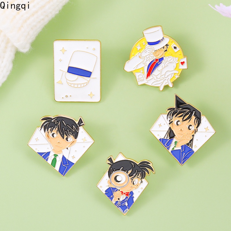 Bros Pin Enamel Desain Kartun Anime Detektif Conan Bahan Metal Gaya Jepang Untuk Fans